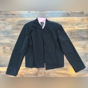 Teddi Dresses Black Dressy Blazer Jacket – Pink Satin Lining – Size 12